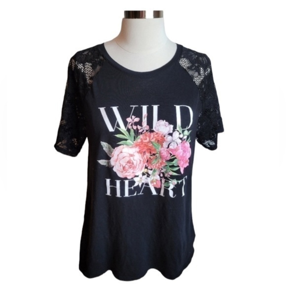 Express Wild Heart Black T Shirt